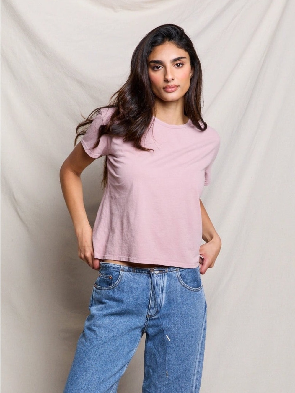 Perfect White Tee - Women’s Classic Crewneck Tee - Mauve
